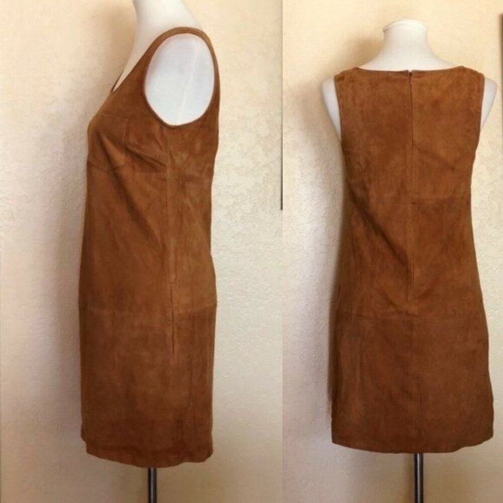ATM Anthony Thomas Melillo Suede V-Neck Sleeveless Brown Mini Dress Size 2 - Picture 15 of 16